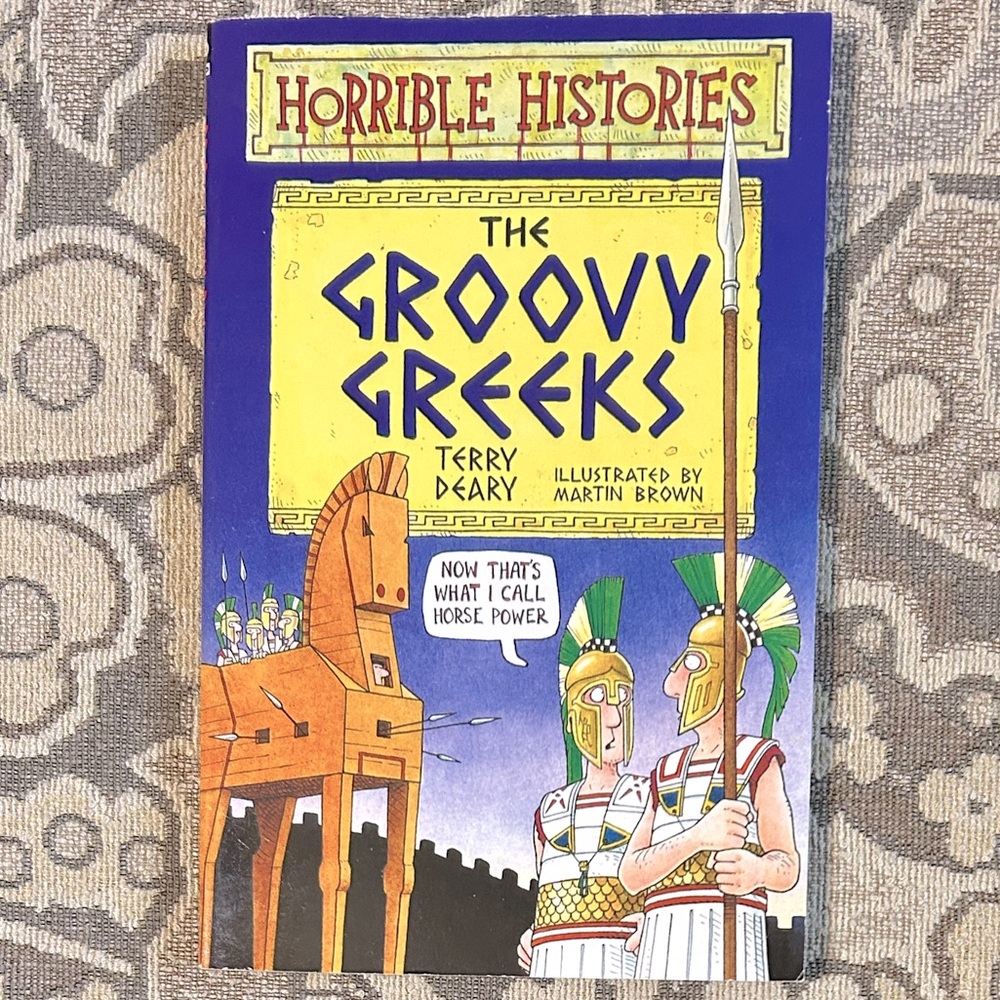 4/$20 Horrible Histories The Groovy Greeks Vintage 1996 Softcover Book